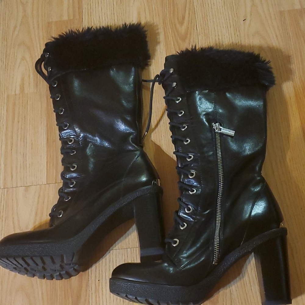 New Michael kors size 8 black faux leather boots